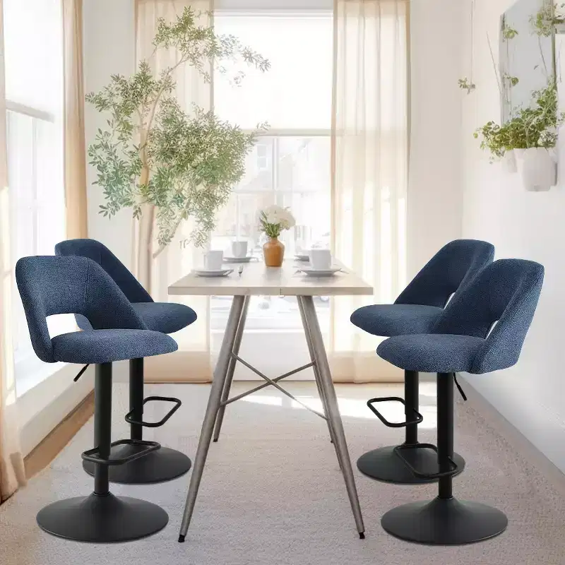 Set of 2 Swivel Bar Stools with Backrest, 24-32 Adjustable Height Counter Stools with Padded Seat for Kitchen Island - Panipeachy