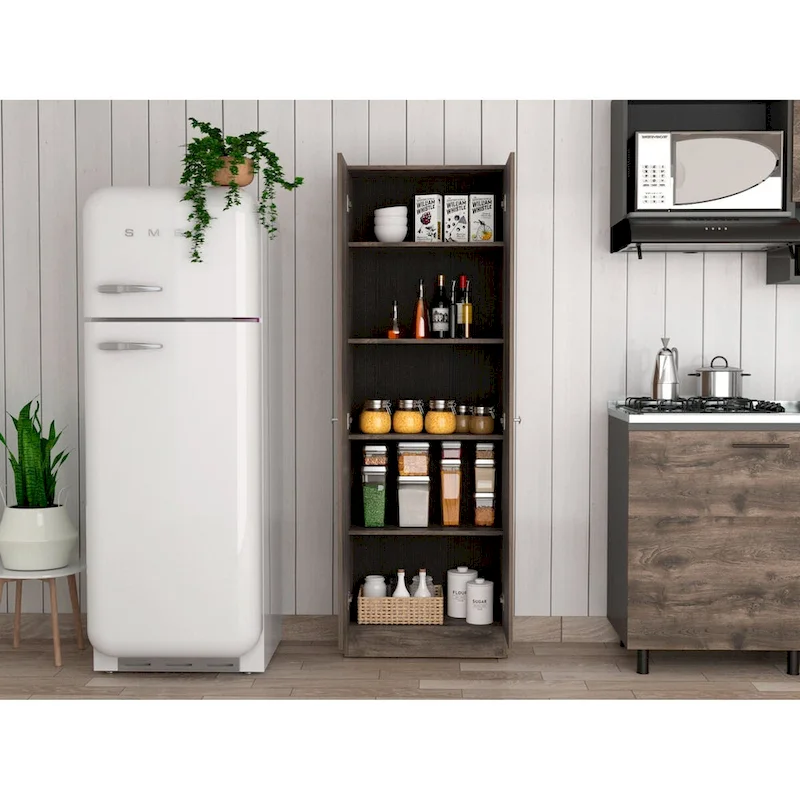 White / Black / Oak Freestanding Storage Cabinet with 10 Shelves