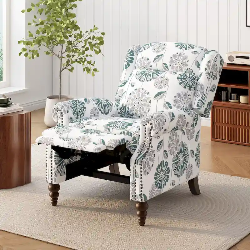 Upholstered Recliner with Wing Back