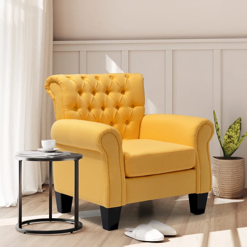 Accent Club Chair with Arms and Padded Seat