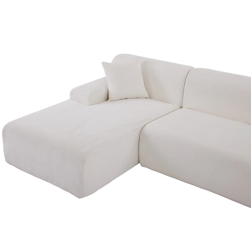 111 Polyester L-Shape Modular Sectional Sofa with High-Density Foam, 27 Deep Seat and Anti-Wrinkle Chenille Fabric