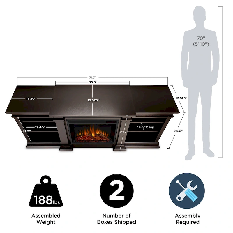 Fresno 72 Media Electric Fireplace by Real Flame