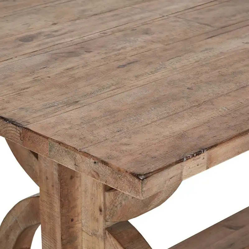 Paloma Reclaimed Wood Rectangular Trestle Table by iNSPIRE Q Artisan - Brown
