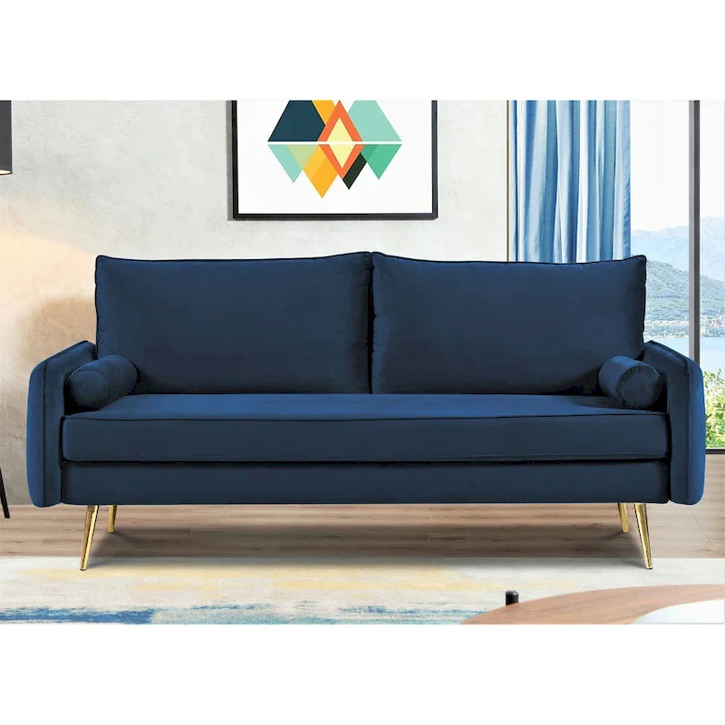 Villeda 70W Polyester Square Arms Sofa