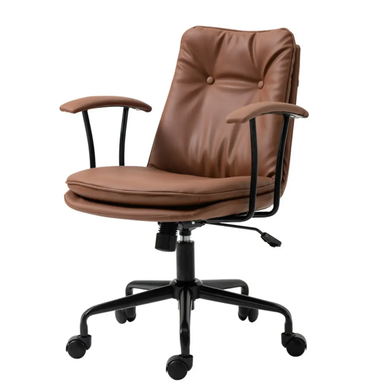 Modern Army Green Leather Adjustable Swivel Office Chair