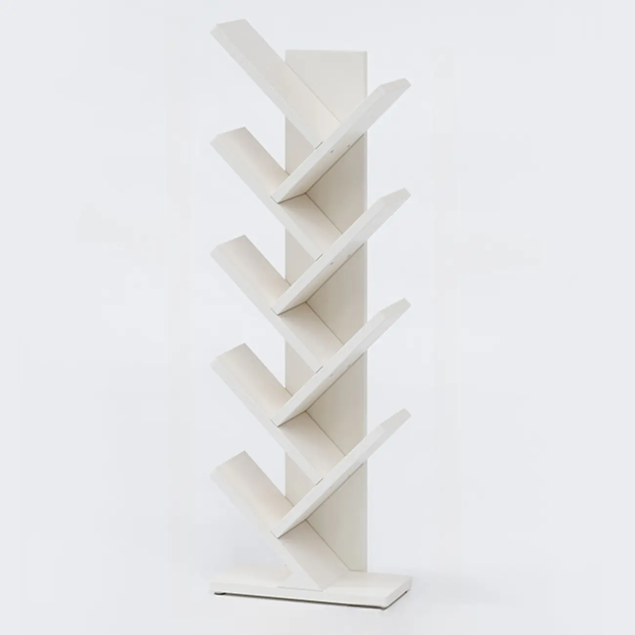 Black Wood Tree-Shaped Vertical Display Bookcase