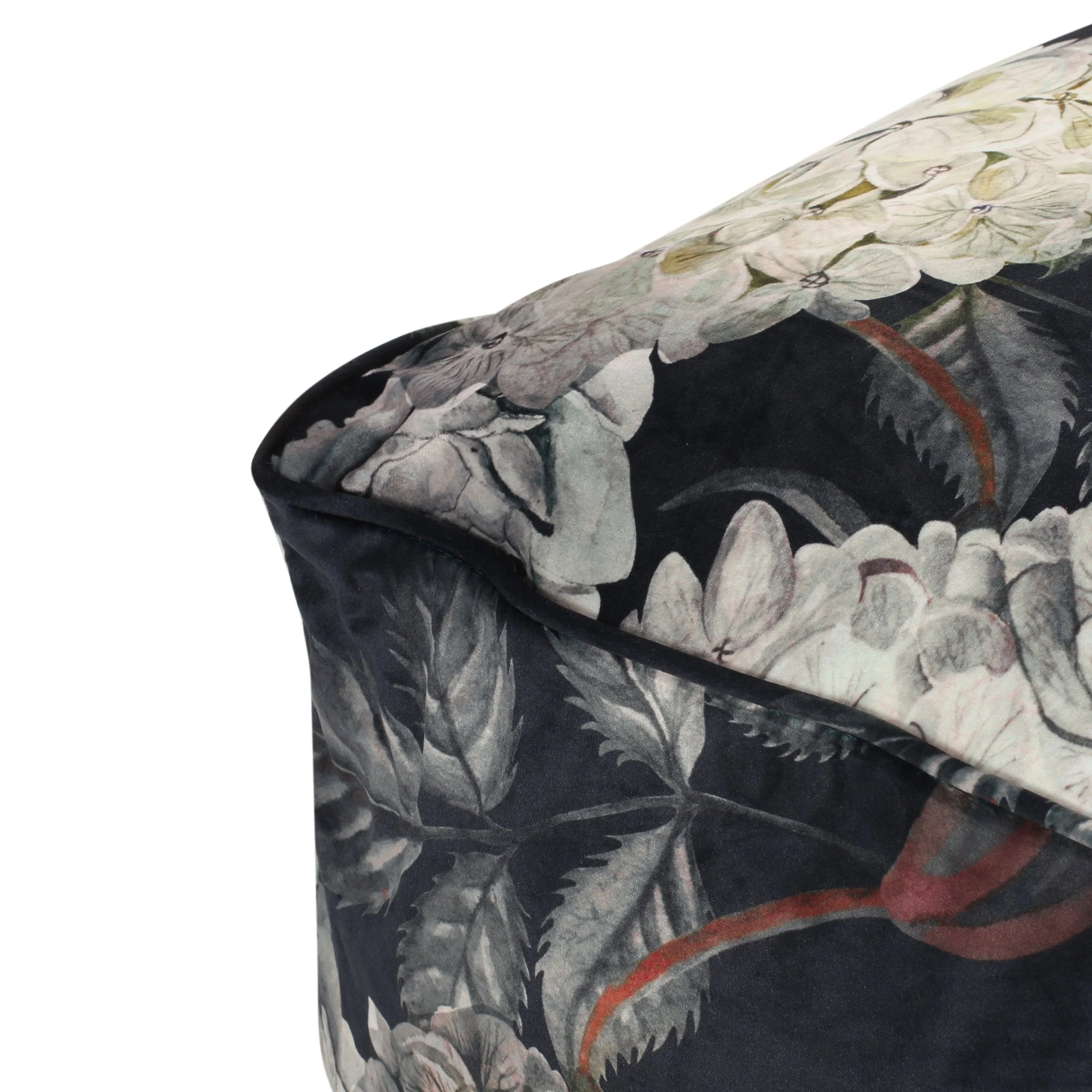 Traditional Fabric Flower Print Pouf - NH105413