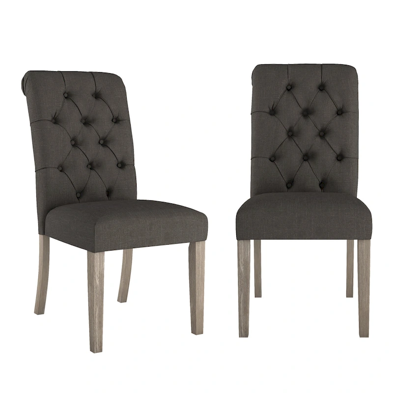 Krakova Tufted Rolled Back Parsons Chairs (Set of 2)