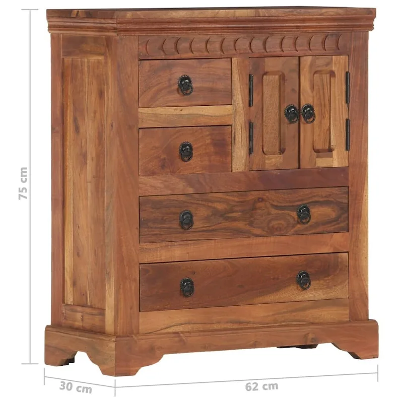 vidaXL Sideboard 24.4 x11.8 x29.5  Solid Acacia Wood