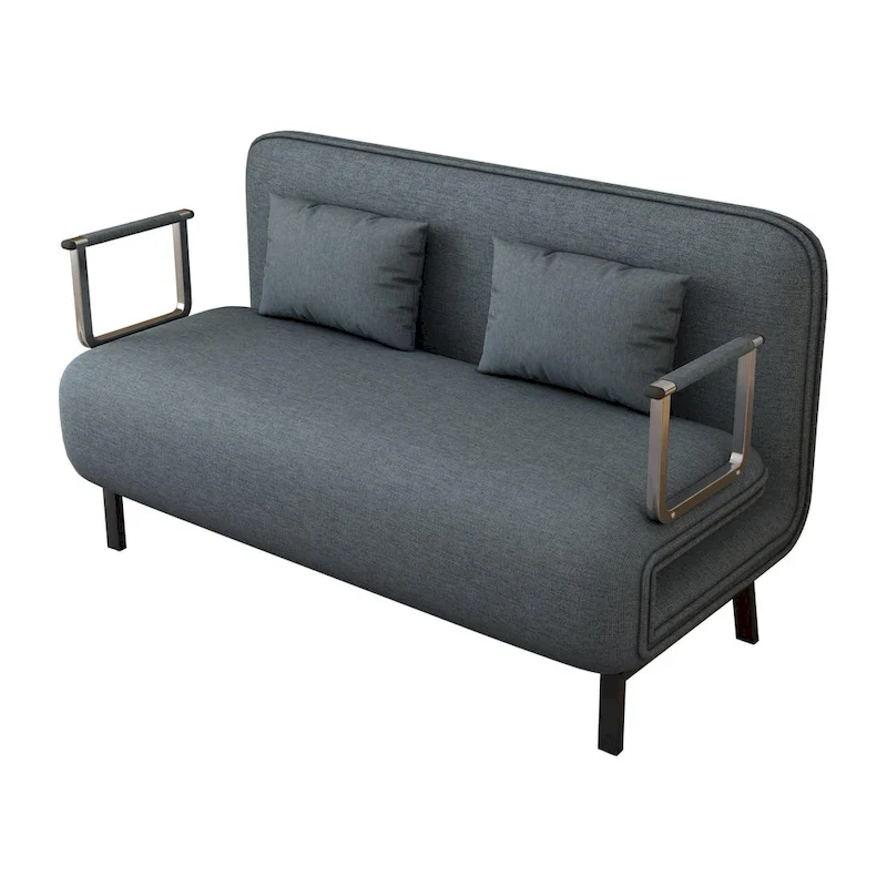 Convertible Tri-Fold Sofa Bed with Adjustable Backrest & Pillow