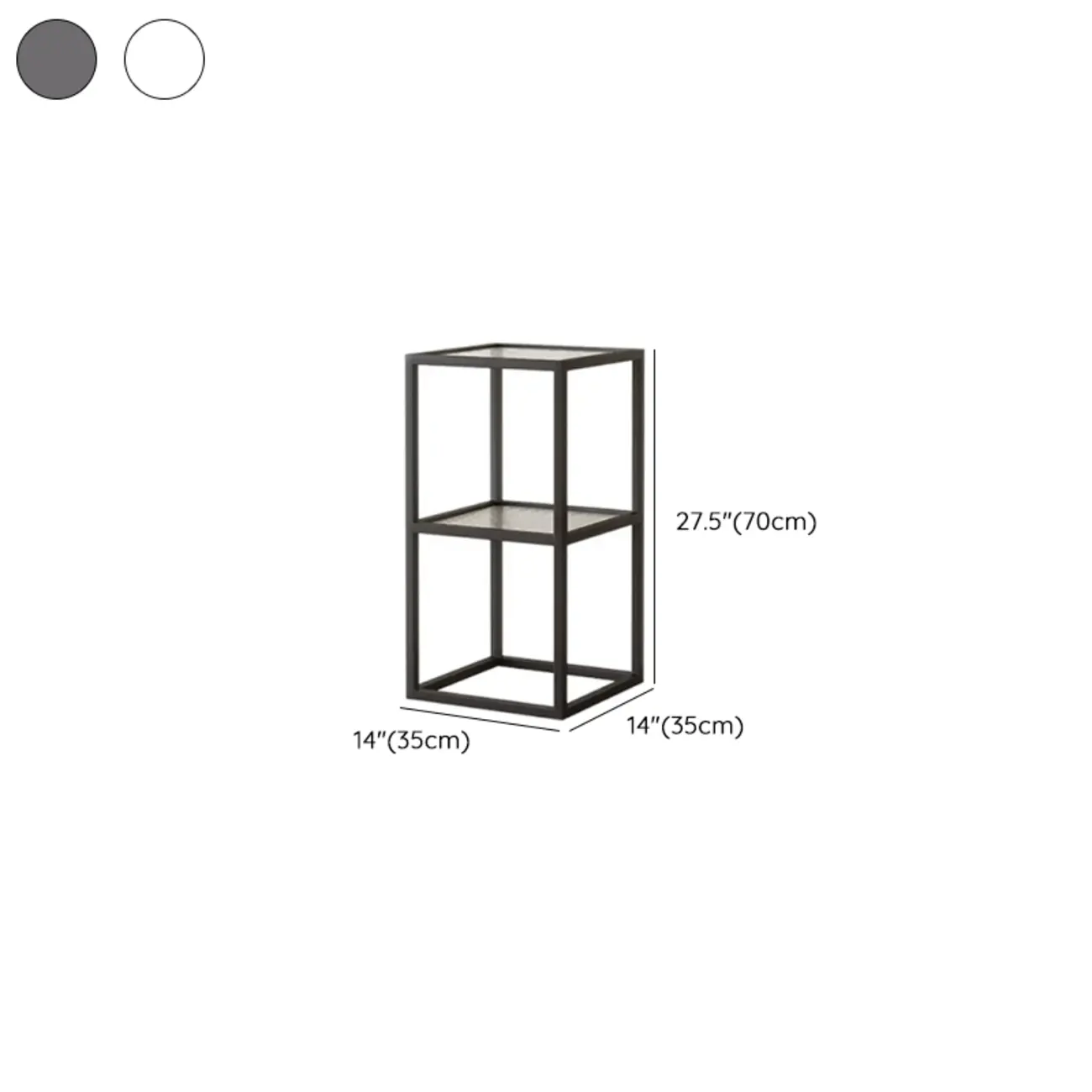 Modern Cube Open Metal Frame Black Bookcase