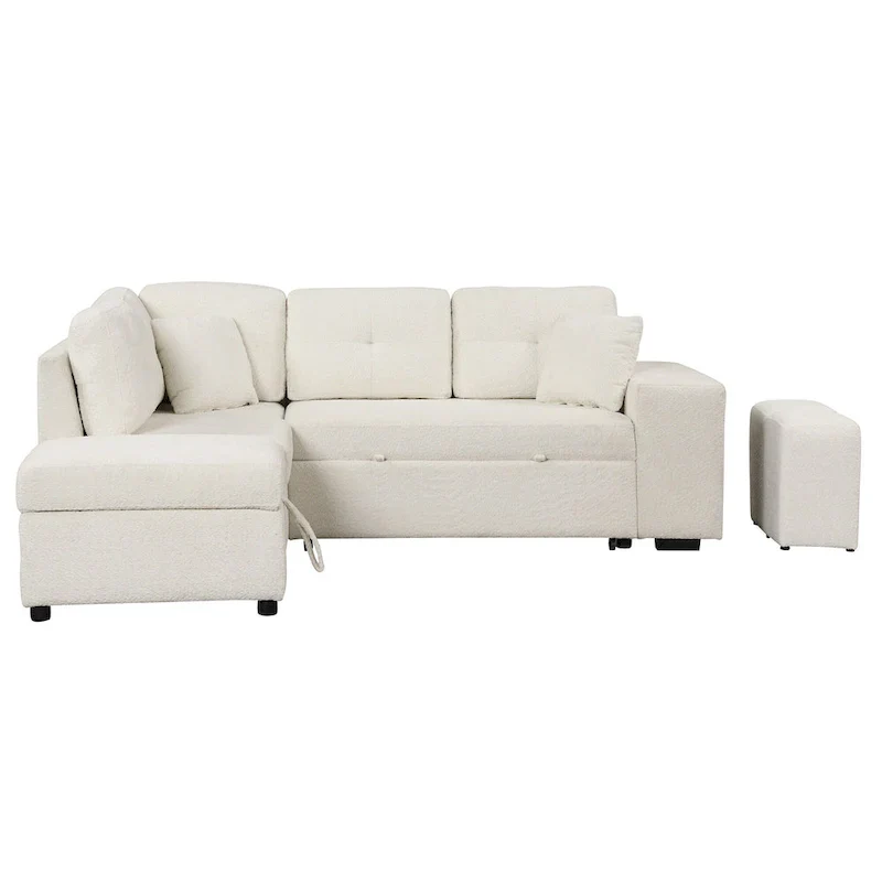 87.7 Convertible Sectional Pull Out Sofa Bed
