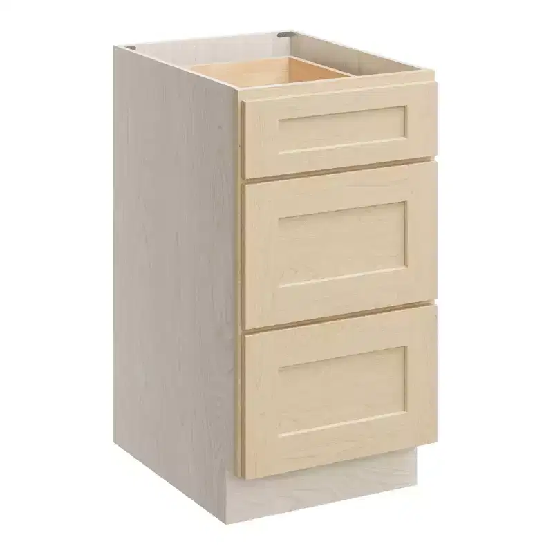 CASAINC 18 in. W x 24 in. D x 34.5 in. H Base Kitchen Cabinet with 3 Soft-Close Drawers  RTA Plywood Cabinets
