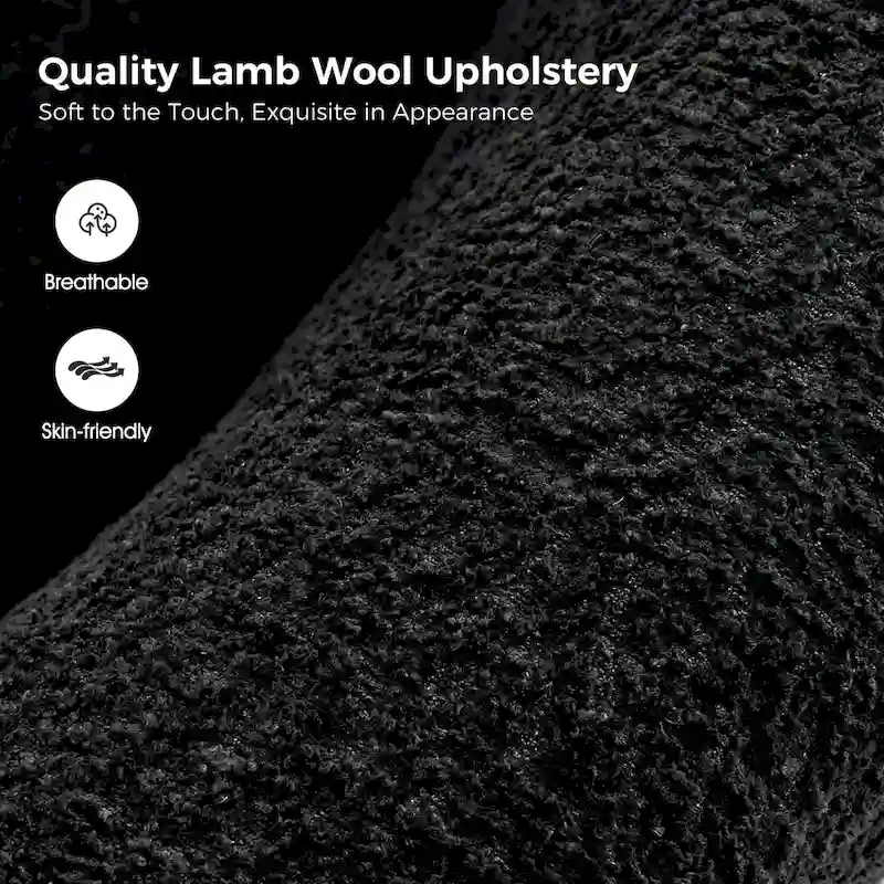 Augus Modern Boucle Accent Barrel Chair with Solid Wood Legs by HULALA HOME