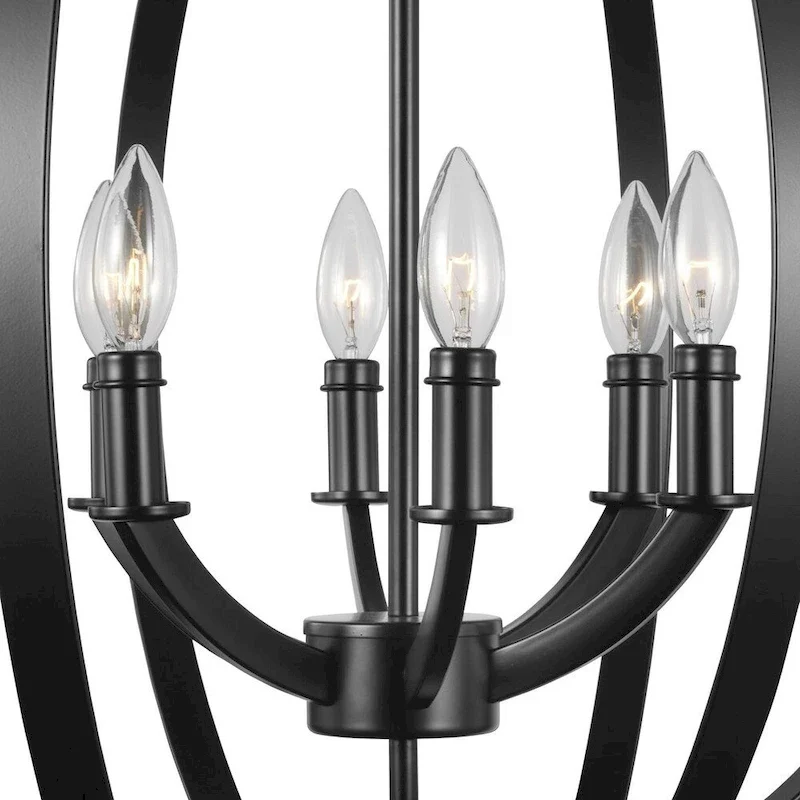 Equinox Collection Black Six-Light Sphere Pendant - 32.090  x 30.120  x 12.200