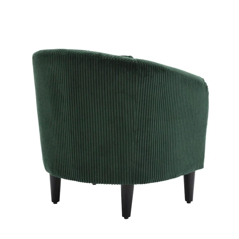Emerald 24.8 Upholstered Barrel Chair with Wood Legs and Pillows