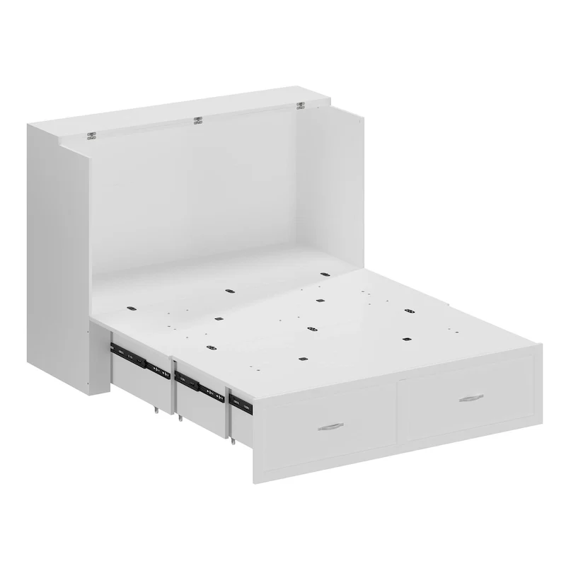 Full Size Murphy Bed Chest with Drawers For Home Office or Small Room