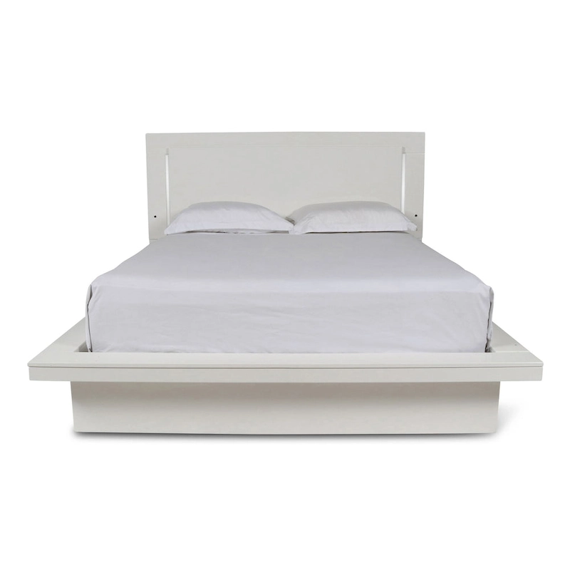 New Classic Furniture Vexa White High Gloss 4-Piece Bedroom Set with Nightstand