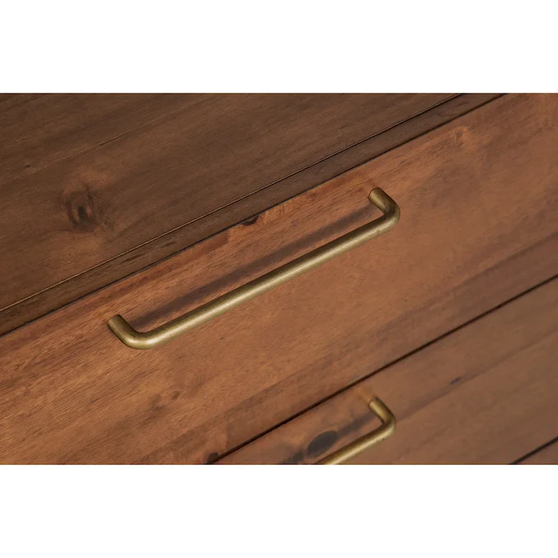 Waldorf Mid-Century Modern Double Dresser with Angled Wood Legs