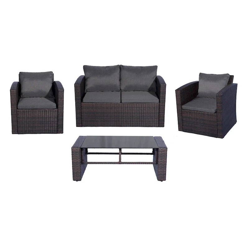 Atlas 4-piece Outdoor Cushioned Patio Furniture Set
