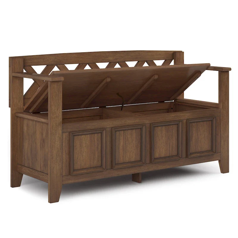 48 Inch Solid Wood Entryway Storage Bench - Seats 2
