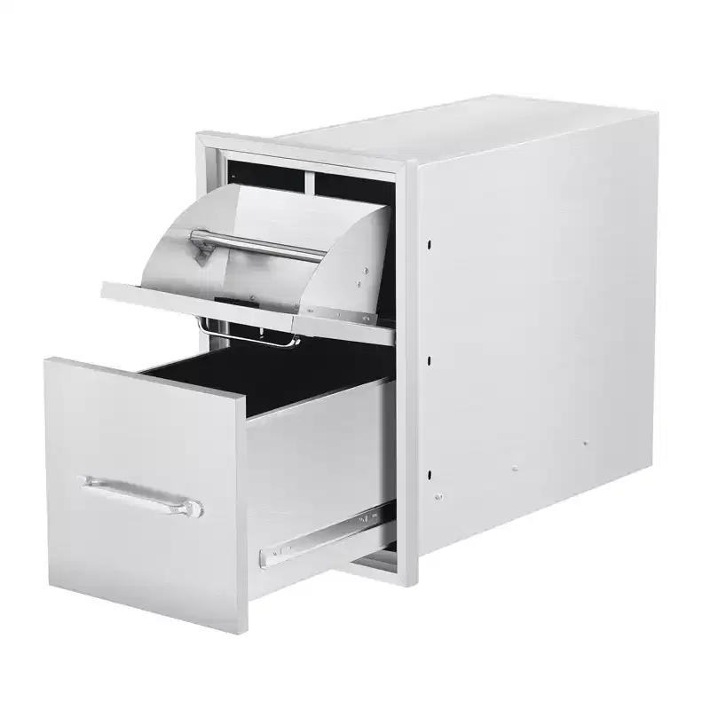 Outdoor Kitchen Drawers, Stainless Steel BBQ Drawers for BBQ Island, Patio Grill Station, Stainless Steel Built-in BBQ Drawer