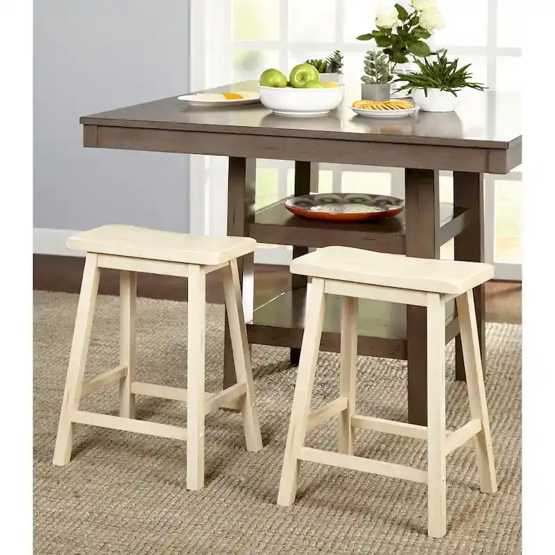 Marney Rubberwood 24-inch Counter-height Bar Stools (Set of 2)
