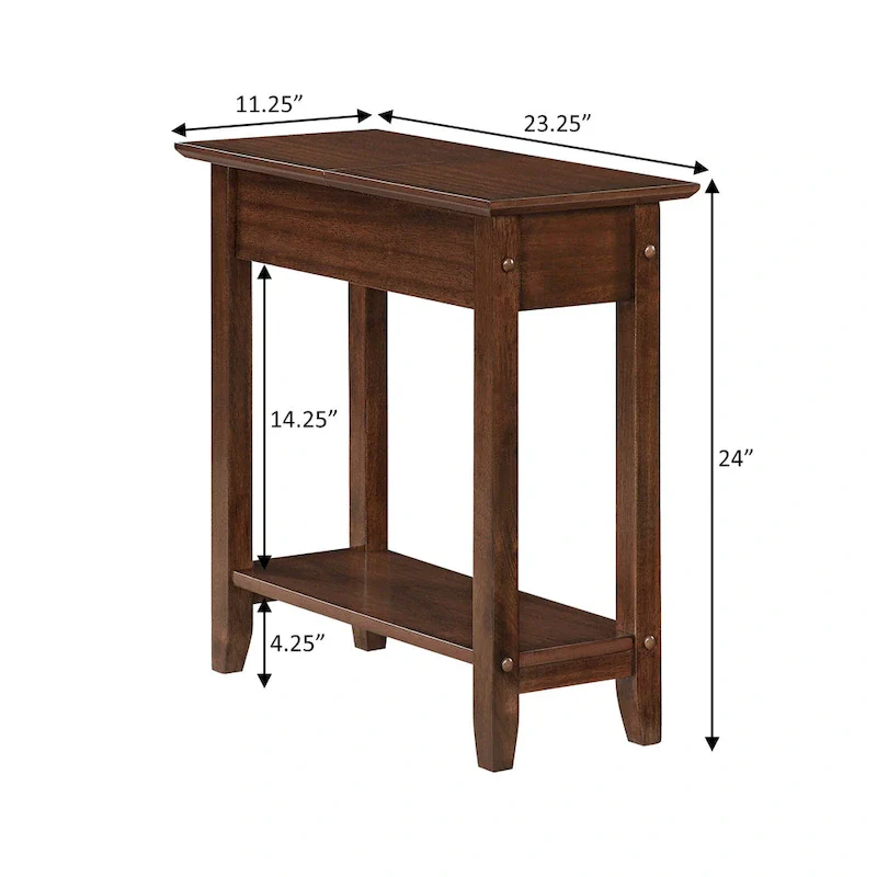 Flip Top End Table with Shelf