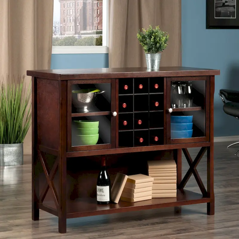 Xola Buffet Cabinet, Cappuccino - 43.8W x 18D x 35.9H