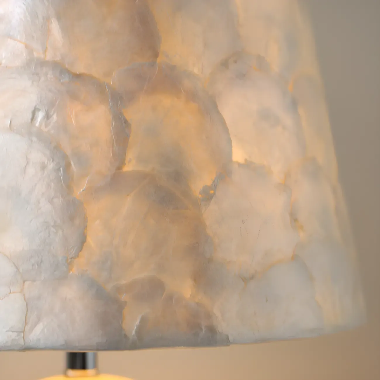 Modern Shell Table Lamp with Geometric Shade, LED