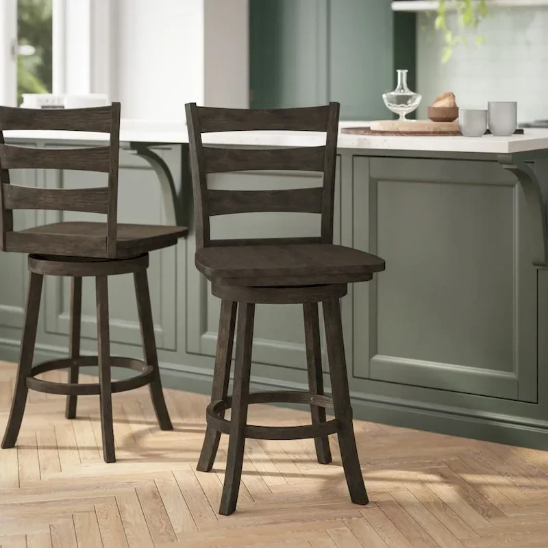 Commercial Wooden Swivel Counter Height Stool
