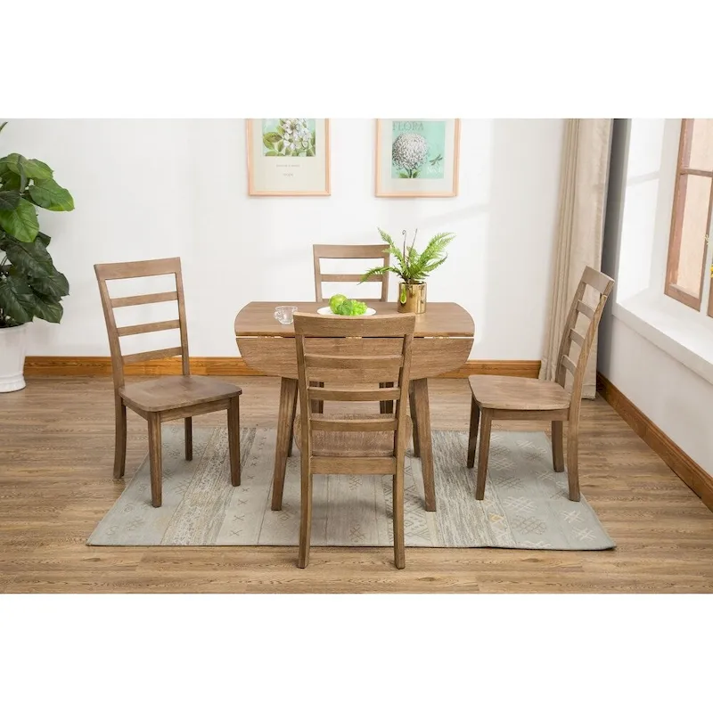 Boulder 5-Piece Dining Set - Barnwood Wire-Brush