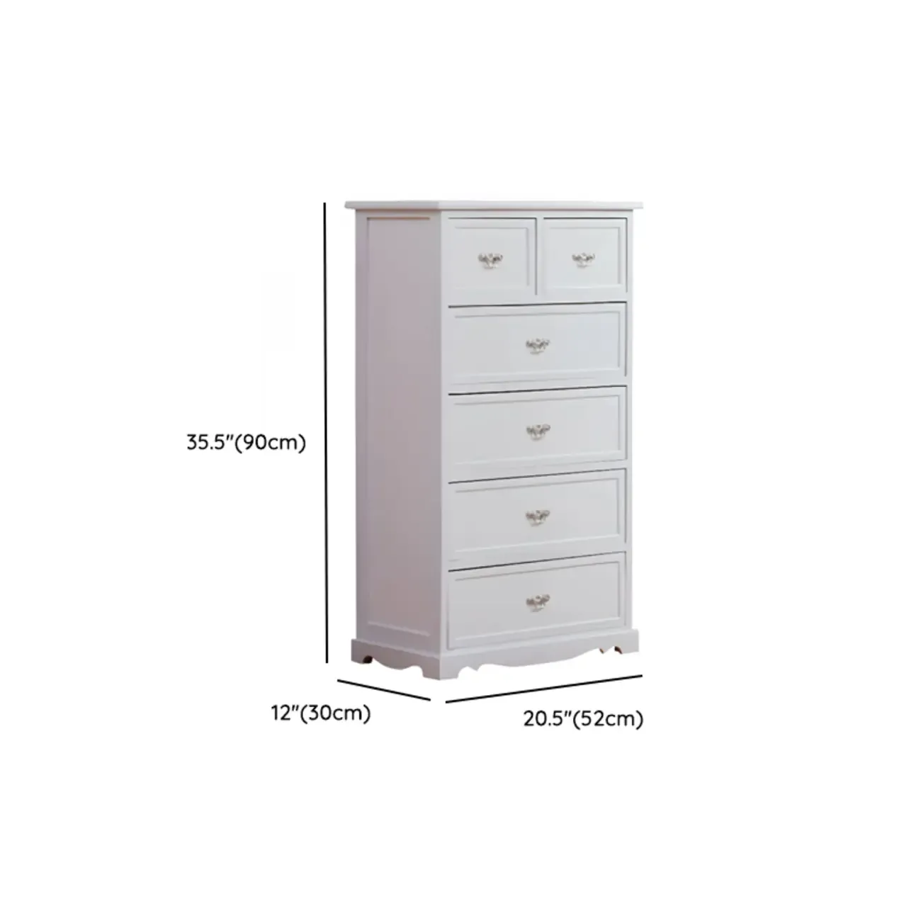 Elegant Wooden 9-Drawer White Dresser with Metal Handle