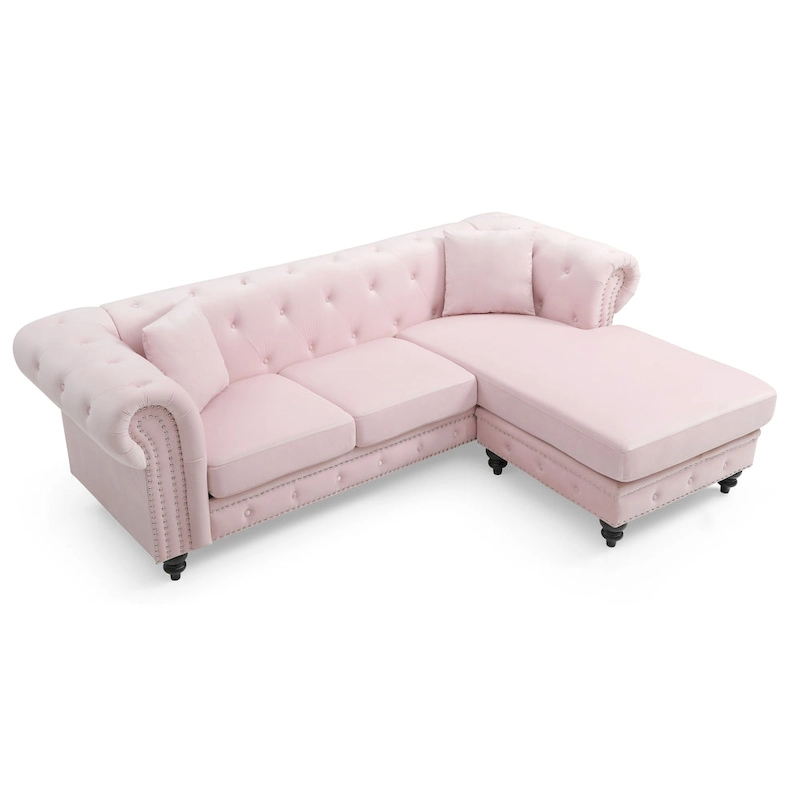 Nola Velvet Sofa with Chaise