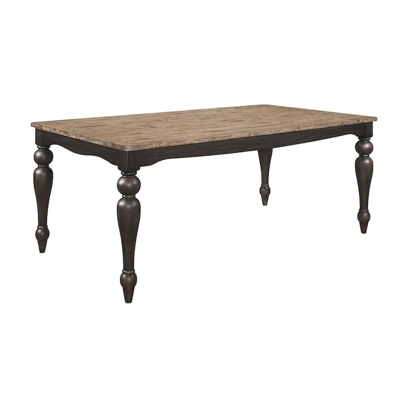 Kavita Brown Brushed Dining Table with Turned Leg