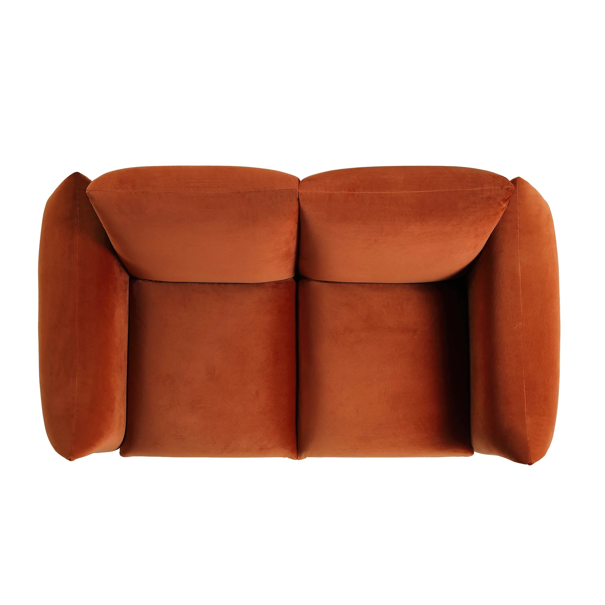 Two Seater Sofa, Rust Velvet