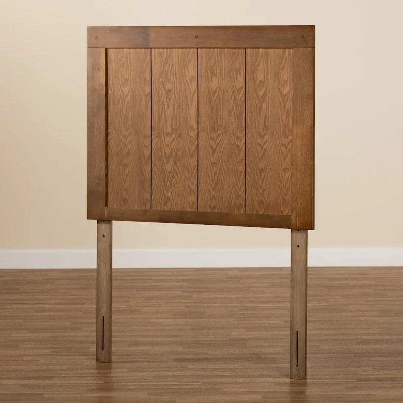 Patwin Transitional Ash Walnut Finished Wood Headboard