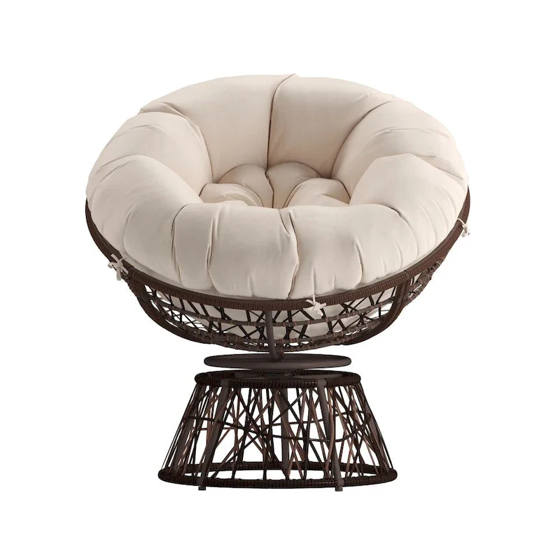 Papasan Swivel Patio Lounge Chair