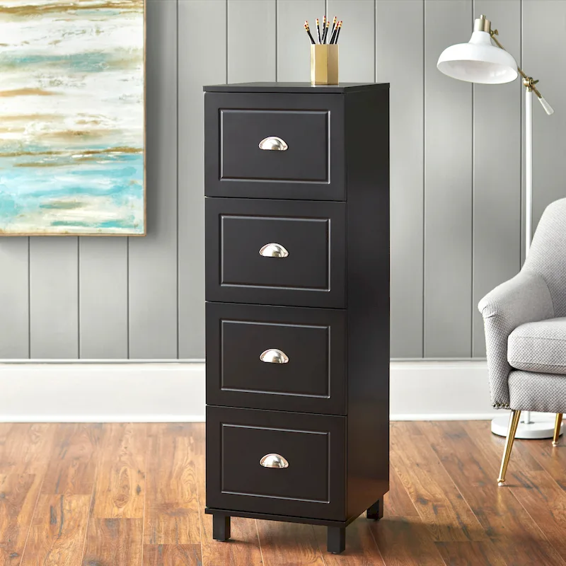 4-Drawer Filing Cabinet with Half-Moon Handles