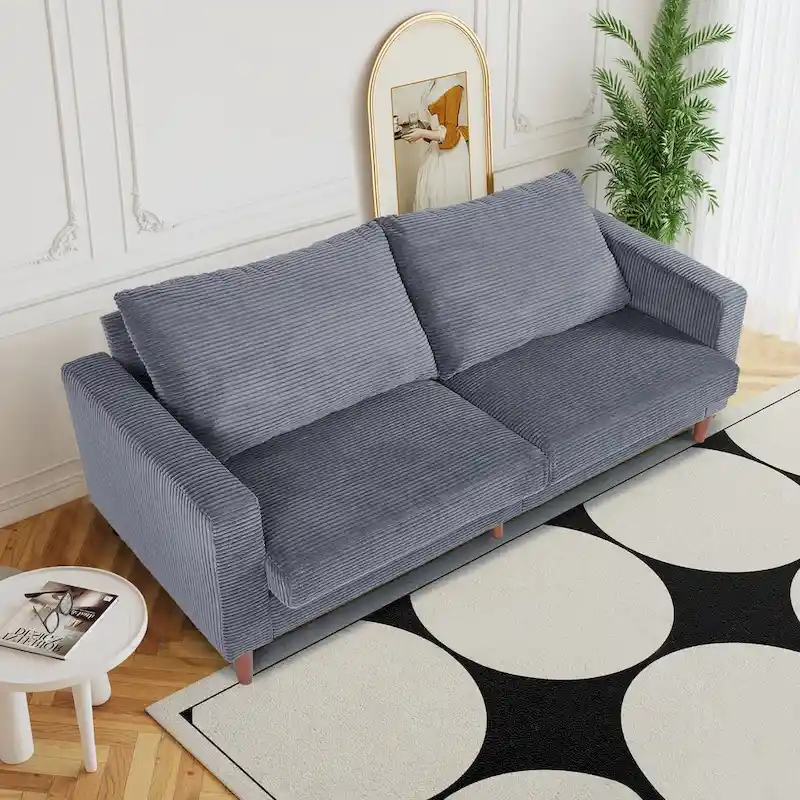 2-Seater Corduroy Loveseat Sofa with Adjustable Backrest