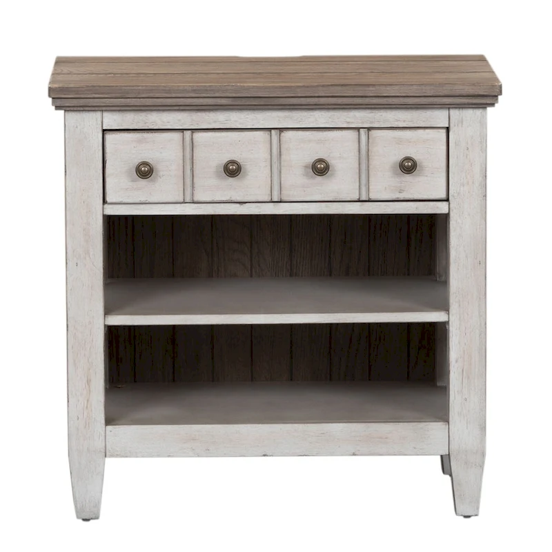 Heartland Antique White 1-Drawer Night Stand Charging Station