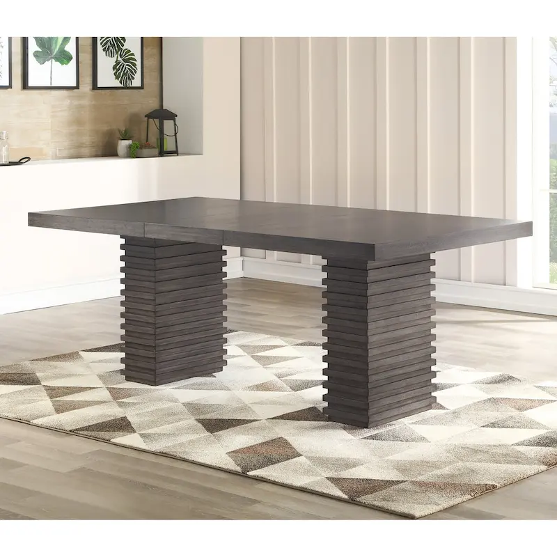 Steve Silver Milano 78-Inch Contemporary Wooden Dining Table - Grey-Brown