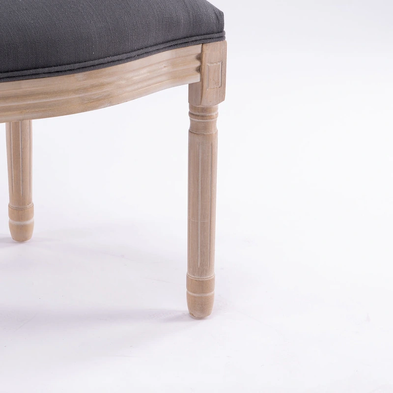 Style Solid Wood Frame Antique Painting Rattan Back Dining Chair Set of 2