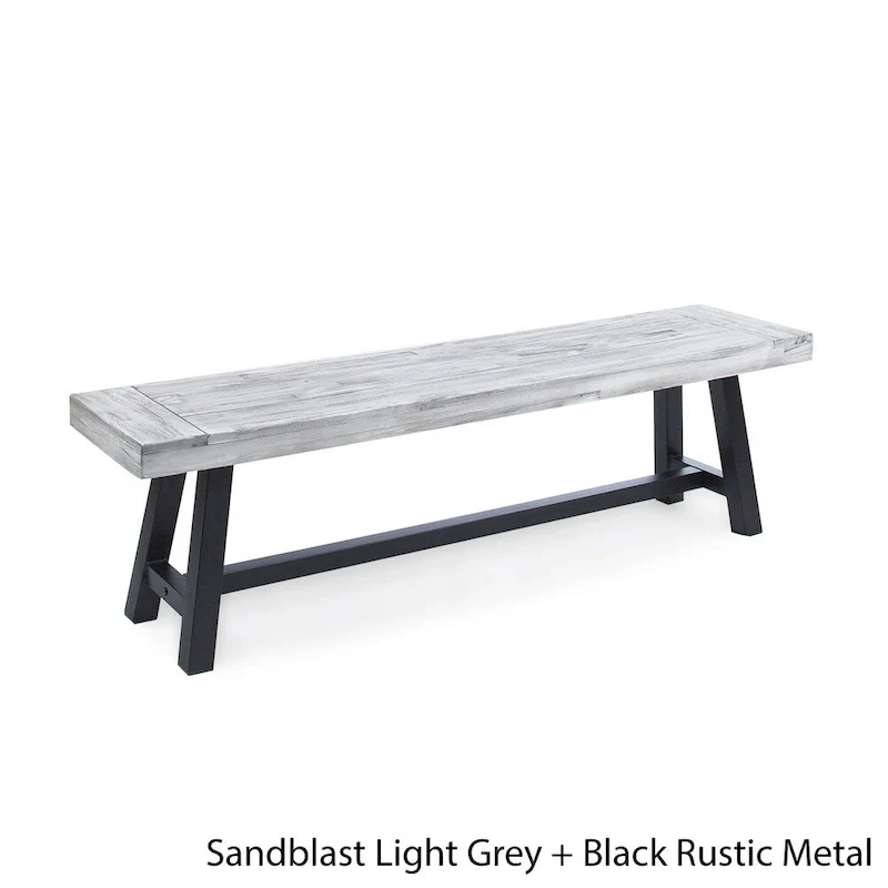 Jubilee Farmhouse Rectangle Acacia Wood Picnic Dining Bench by Christopher Knight Home