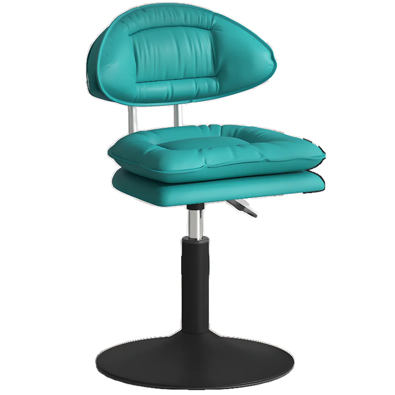 Modern Low Back Bar Chair Adjustable Swivel PU Leather