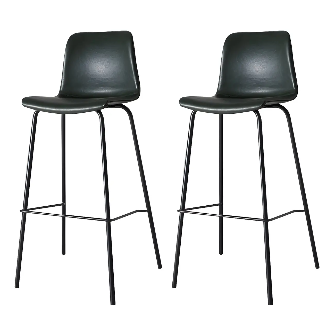Brown Saddle Metal Frame Leather Counter Stools with Backs