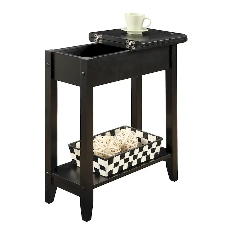 Flip Top End Table with Shelf