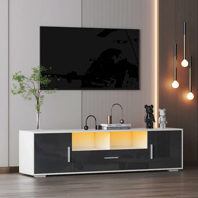 TVstand,TVCabinet,entertainment center TV station,TVconsole,console with LED light belt, light belt can be remote control