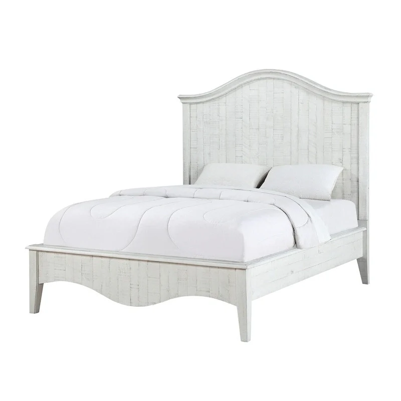 Ella Solid Wood California-King Bed in White Wash