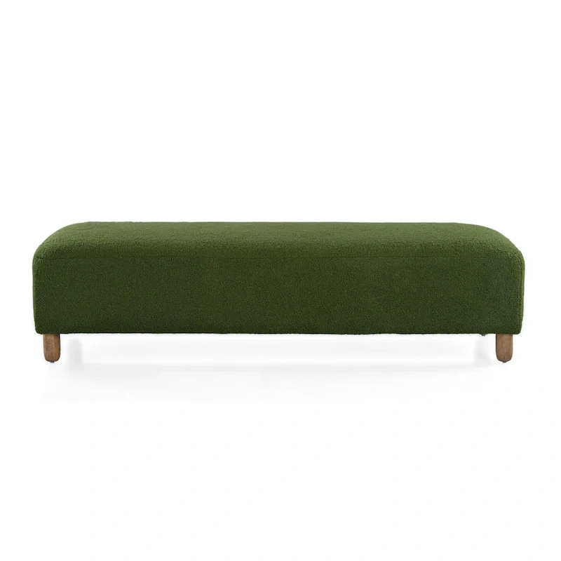 Modern Boucle Ottoman Bench for 2 People